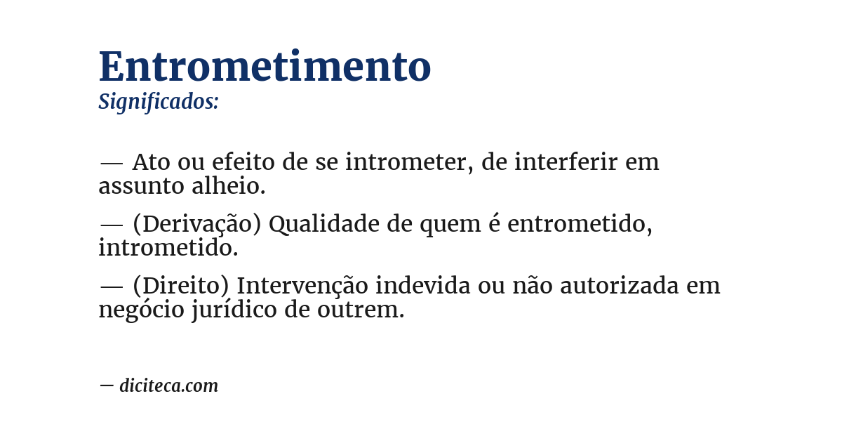 Significado de entrometimento