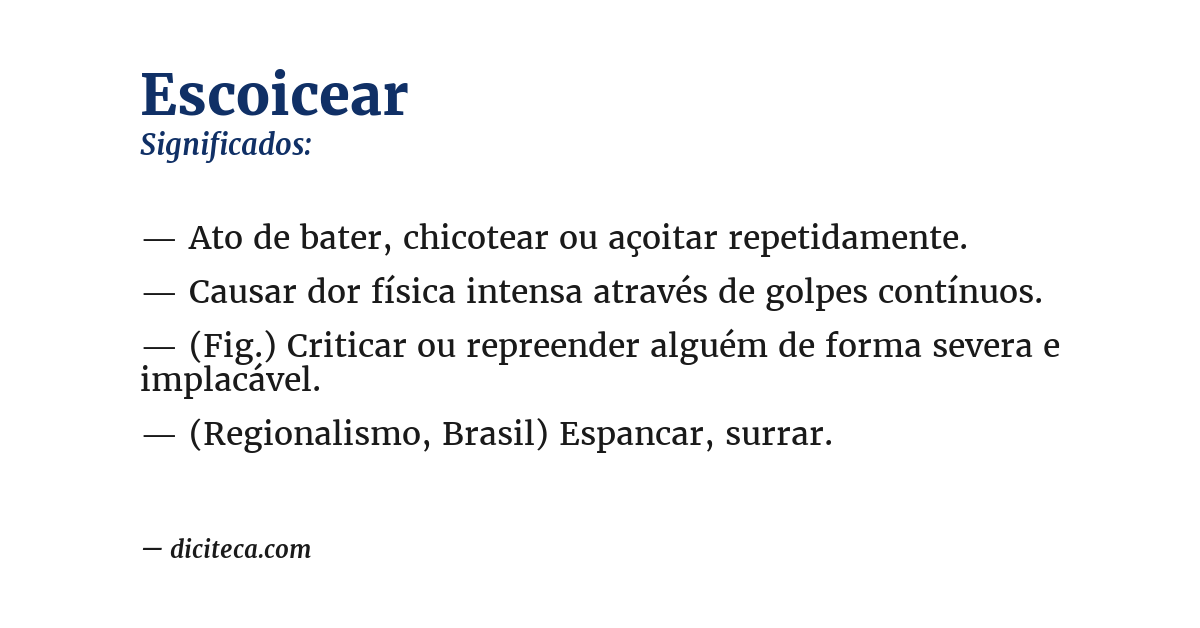 Significado de escoicear