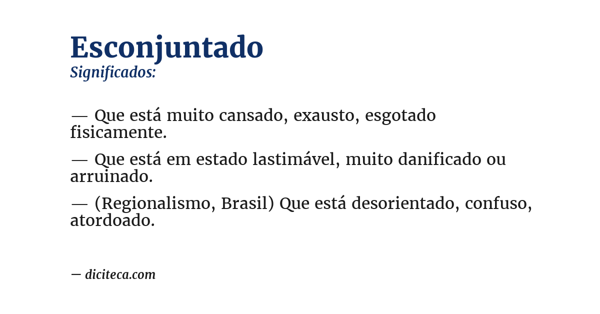 Significado de esconjuntado