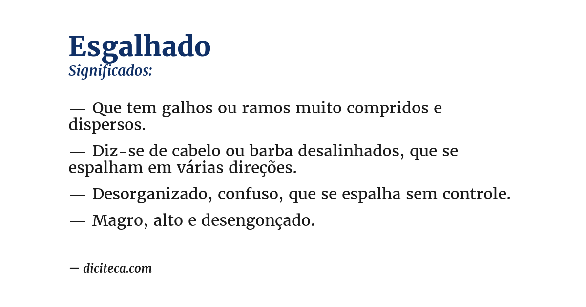 Significado de esgalhado