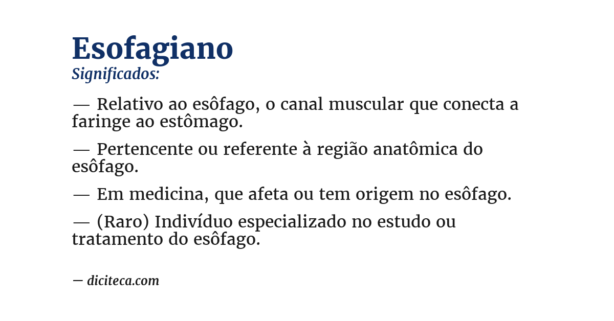 Significado de esofagiano