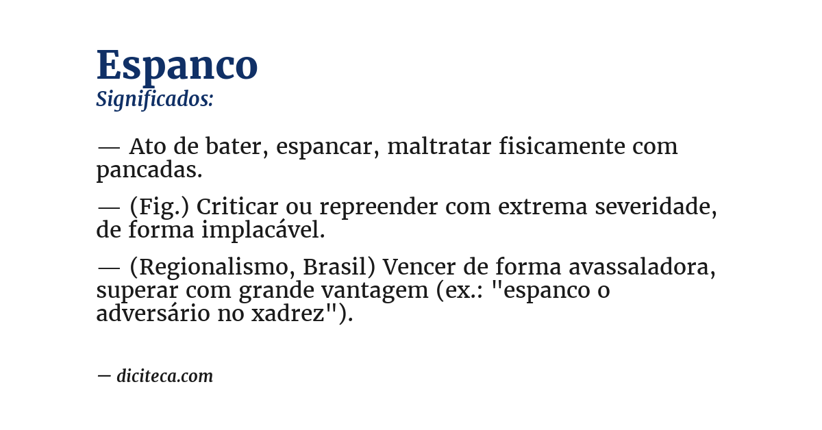Significado de espanco