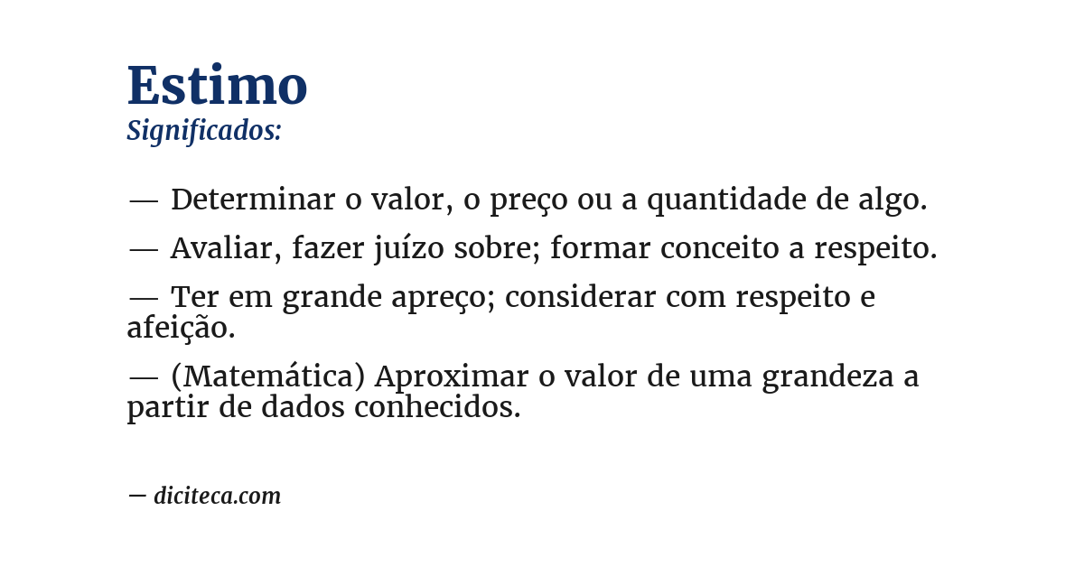 Significado de estimo