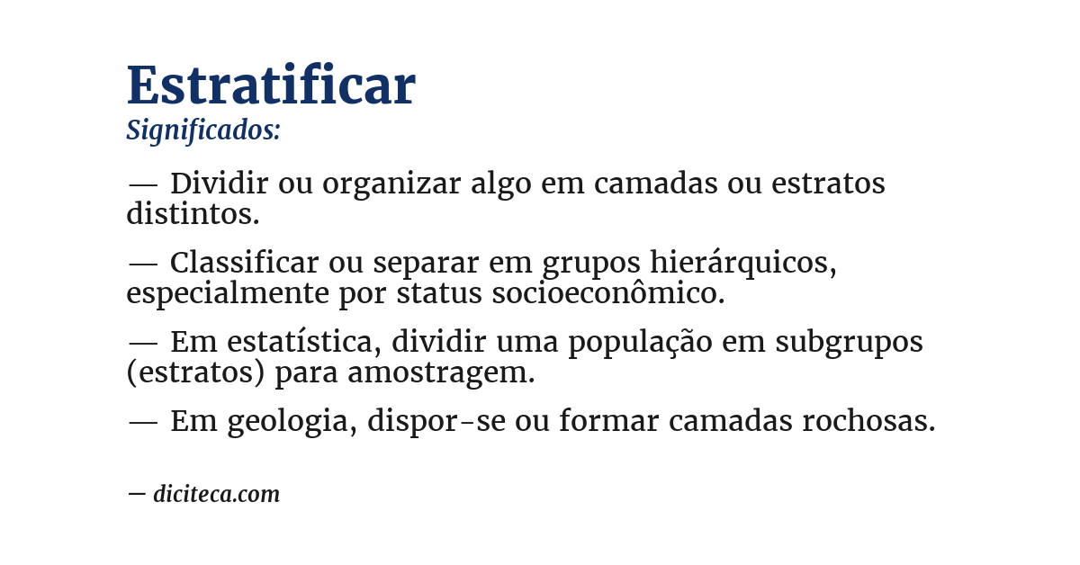 Significado de estratificar
