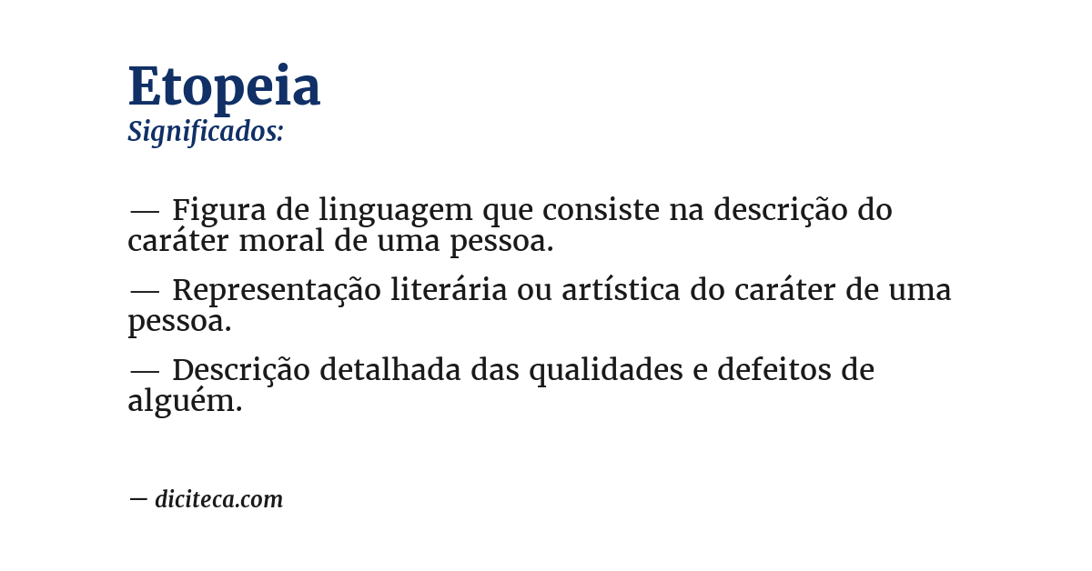 Significado de etopeia
