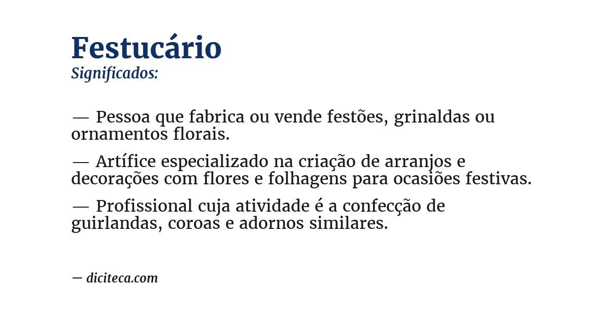 Significado de festucário