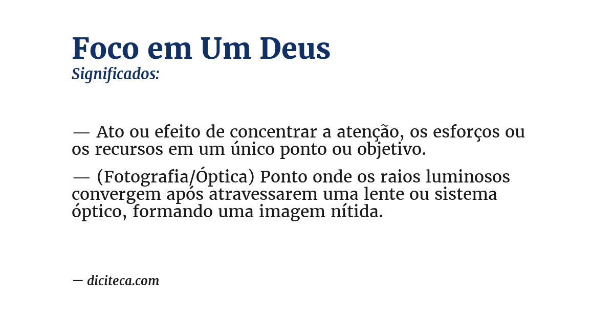 Significado de foco em um deus
