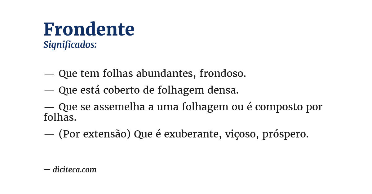 Significado de frondente