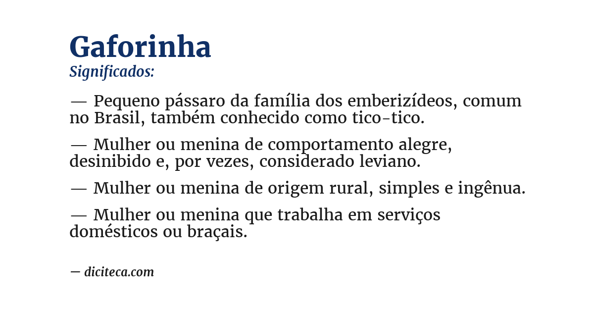 Significado de gaforinha