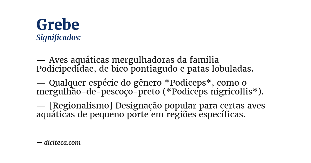 Significado de grebe
