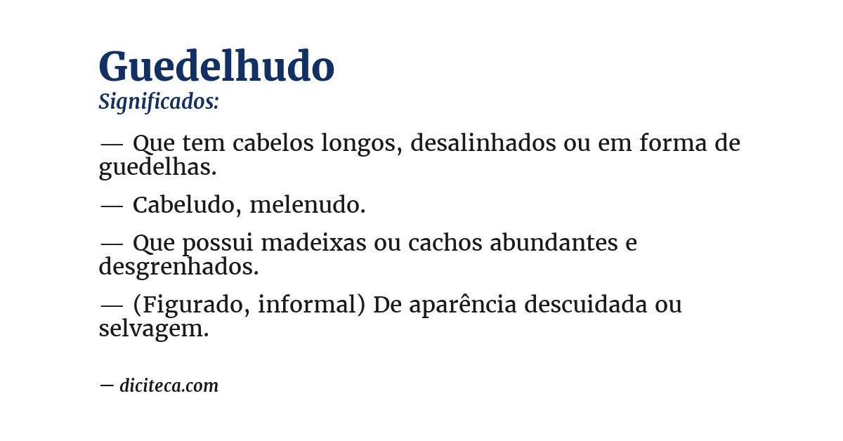 Significado de guedelhudo