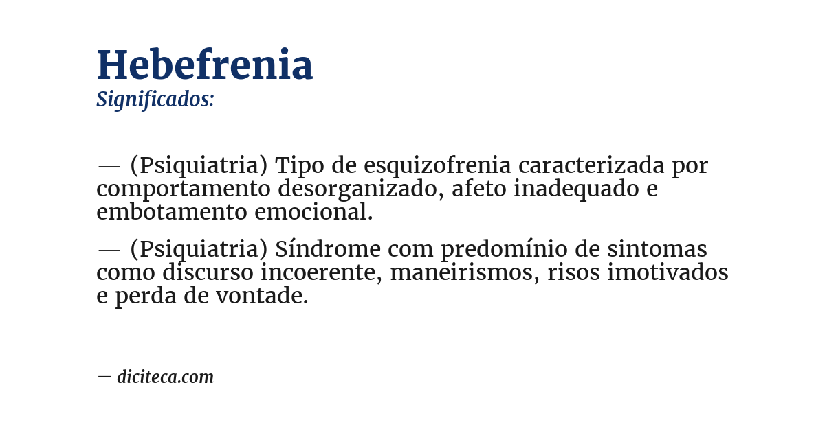Significado de hebefrenia