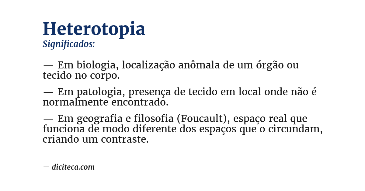 Significado de heterotopia