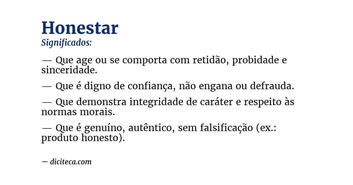 Significado de honestar