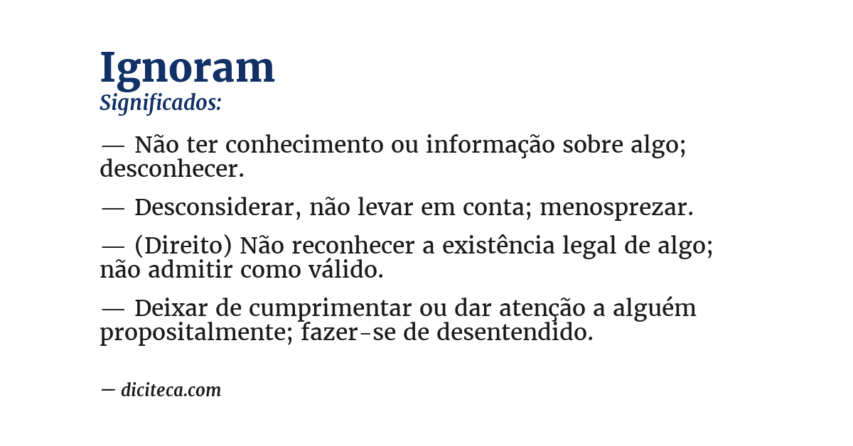 Significado de ignoram