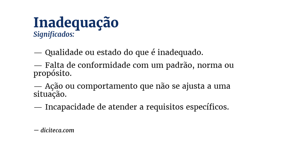 Significado de inadequação