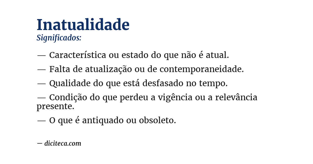 Significado de inatualidade