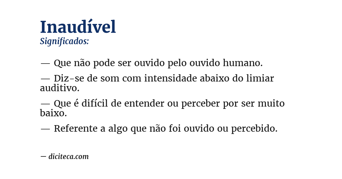 Significado de inaudível