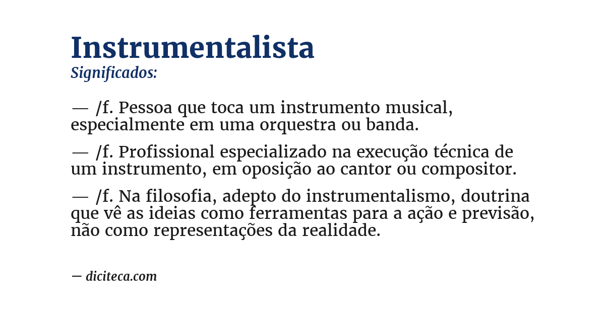 Significado de instrumentalista