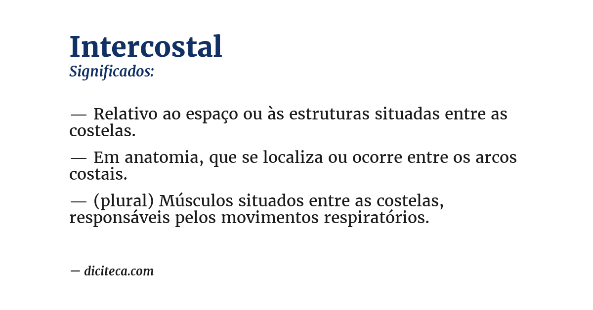Significado de intercostal