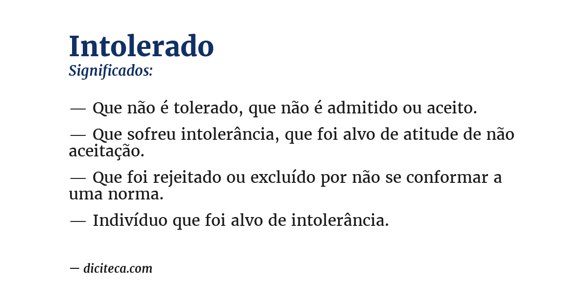 Significado de intolerado