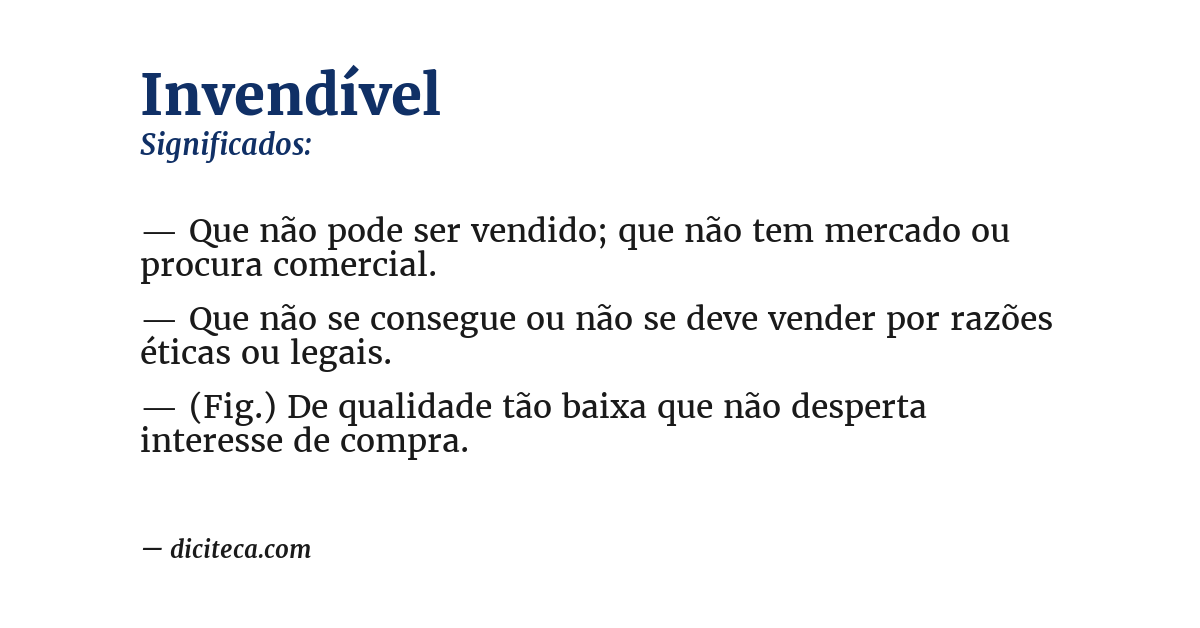 Significado de invendível