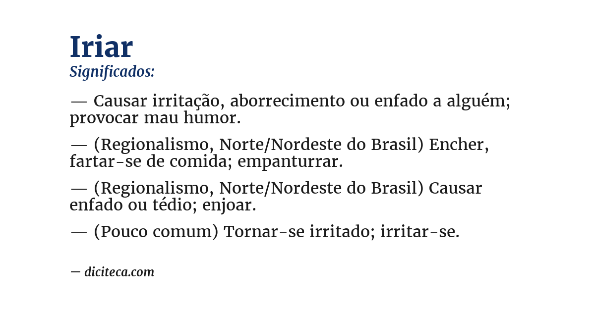 Significado de iriar