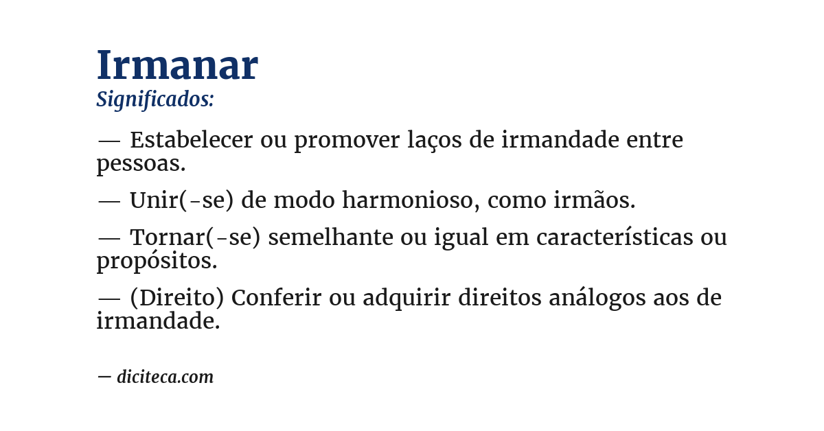 Significado de irmanar