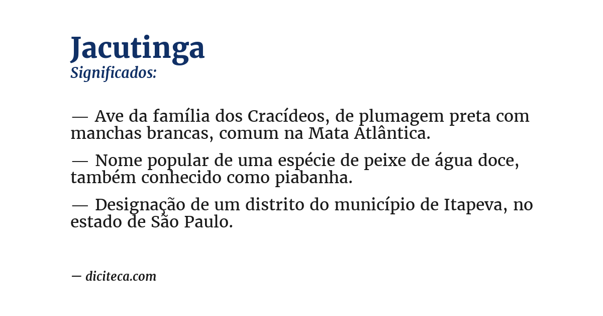 Significado de jacutinga