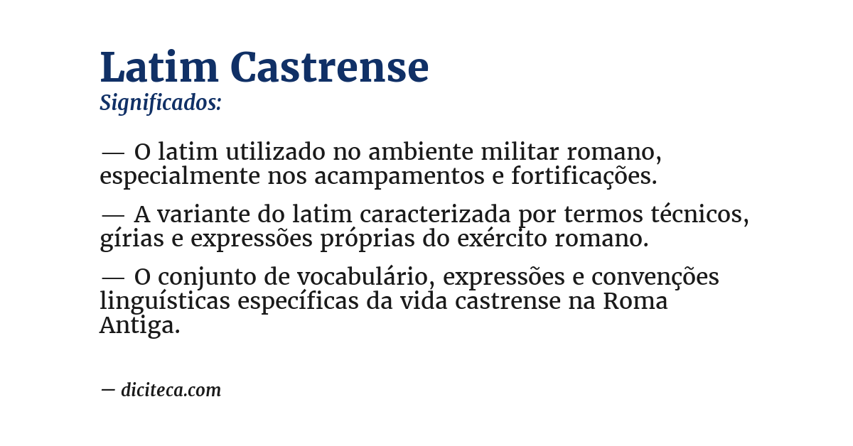 Significado de latim castrense