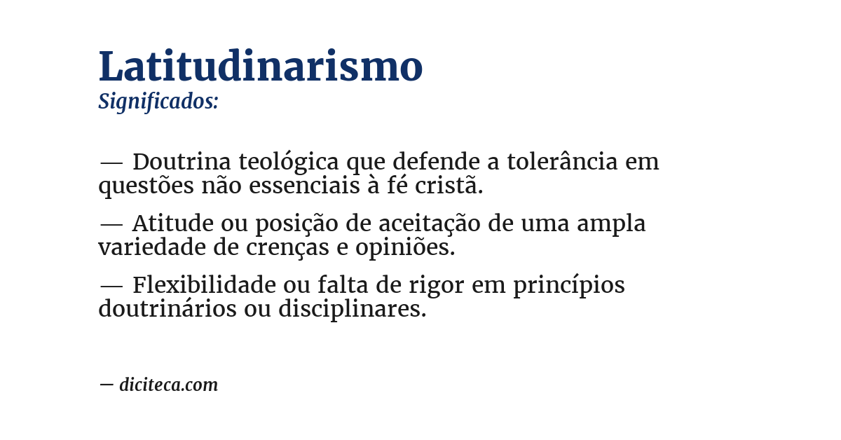 Significado de latitudinarismo