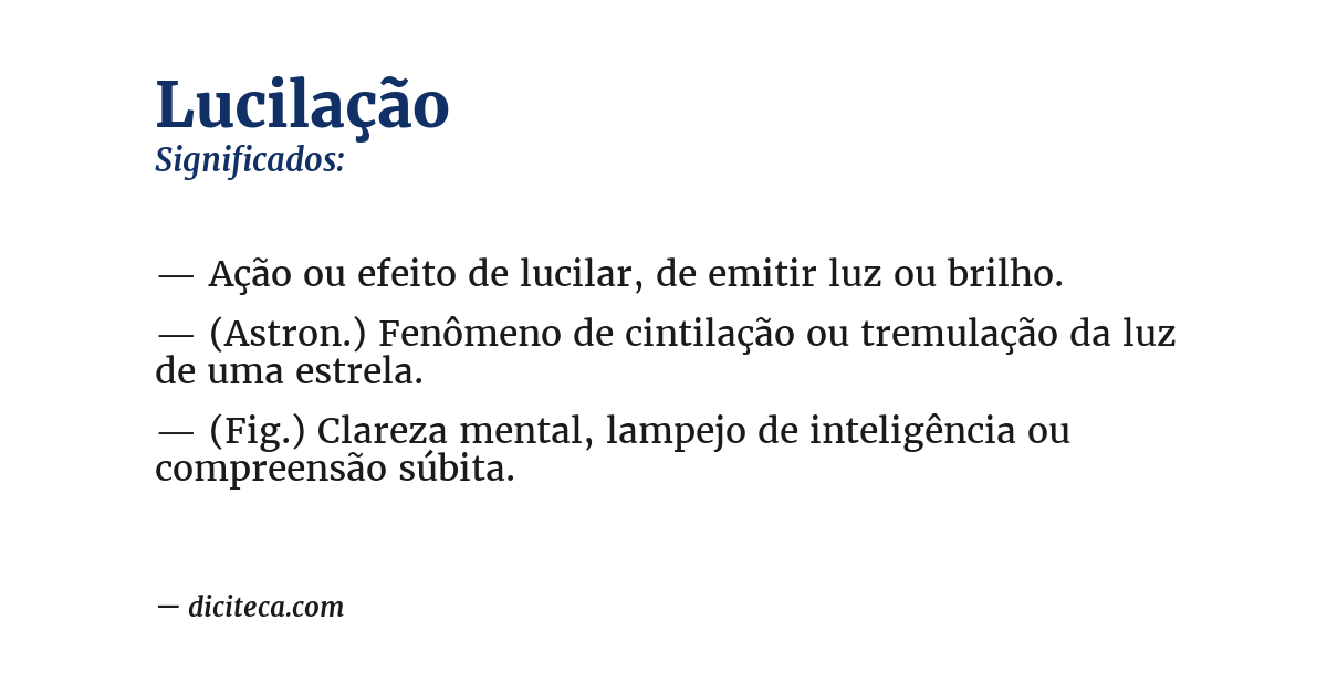 Significado de lucilação