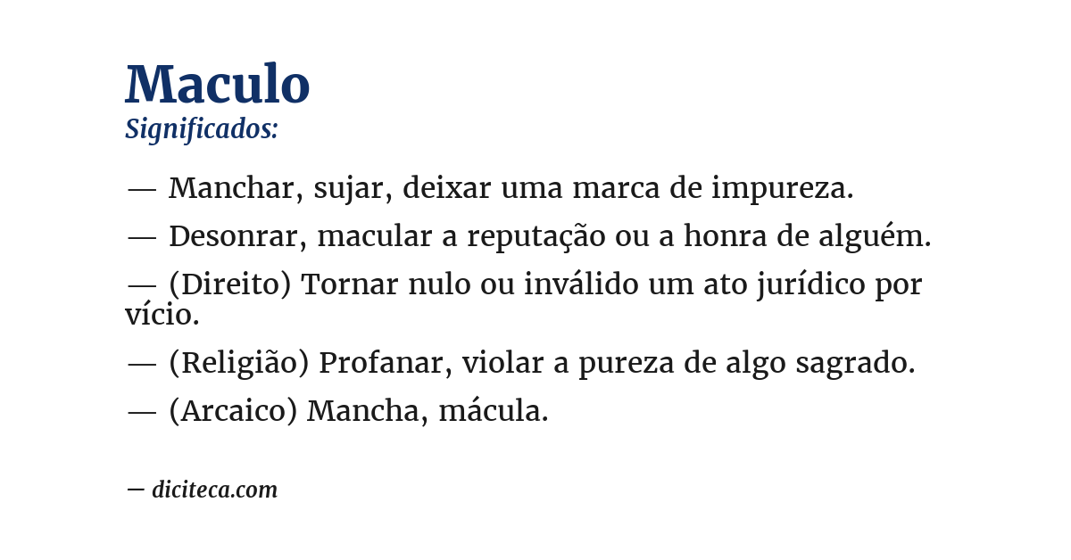 Significado de maculo