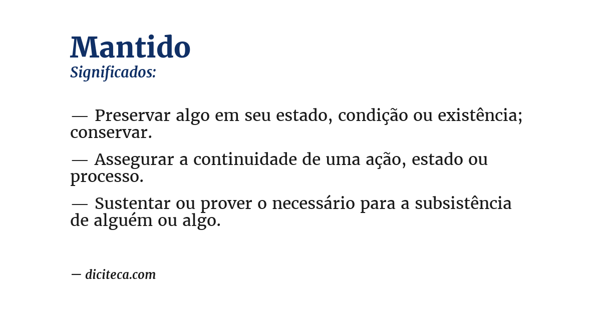 Significado de mantido