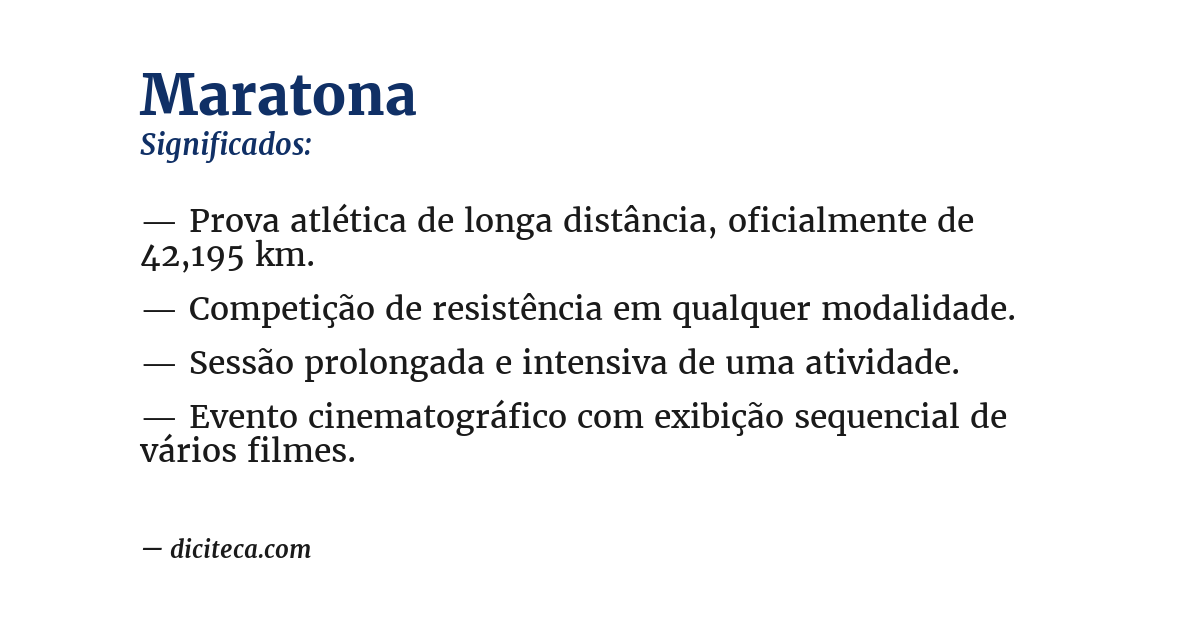 Significado de maratona