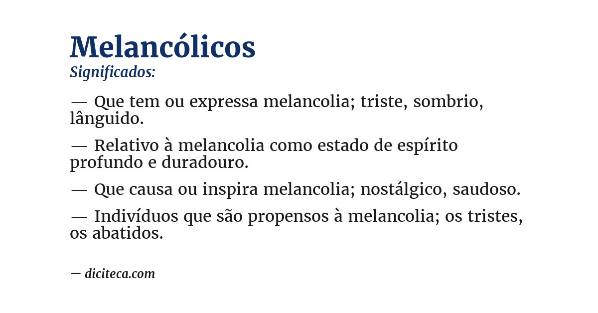 Significado de melancólicos