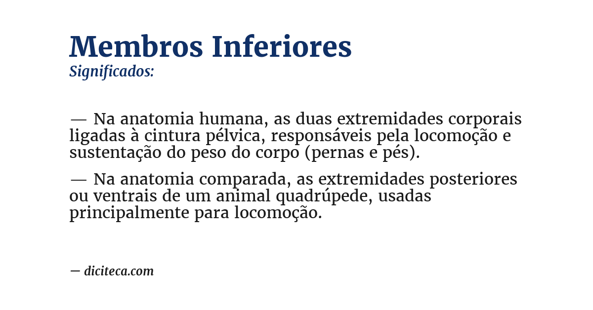 Significado de membros inferiores