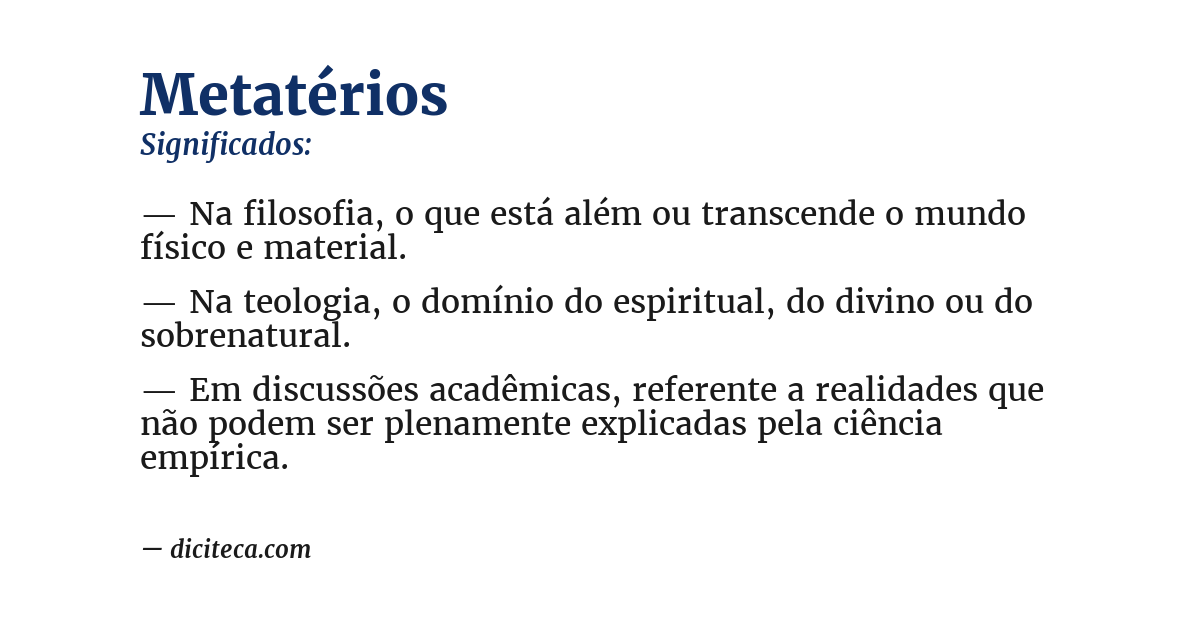 Significado de metatérios