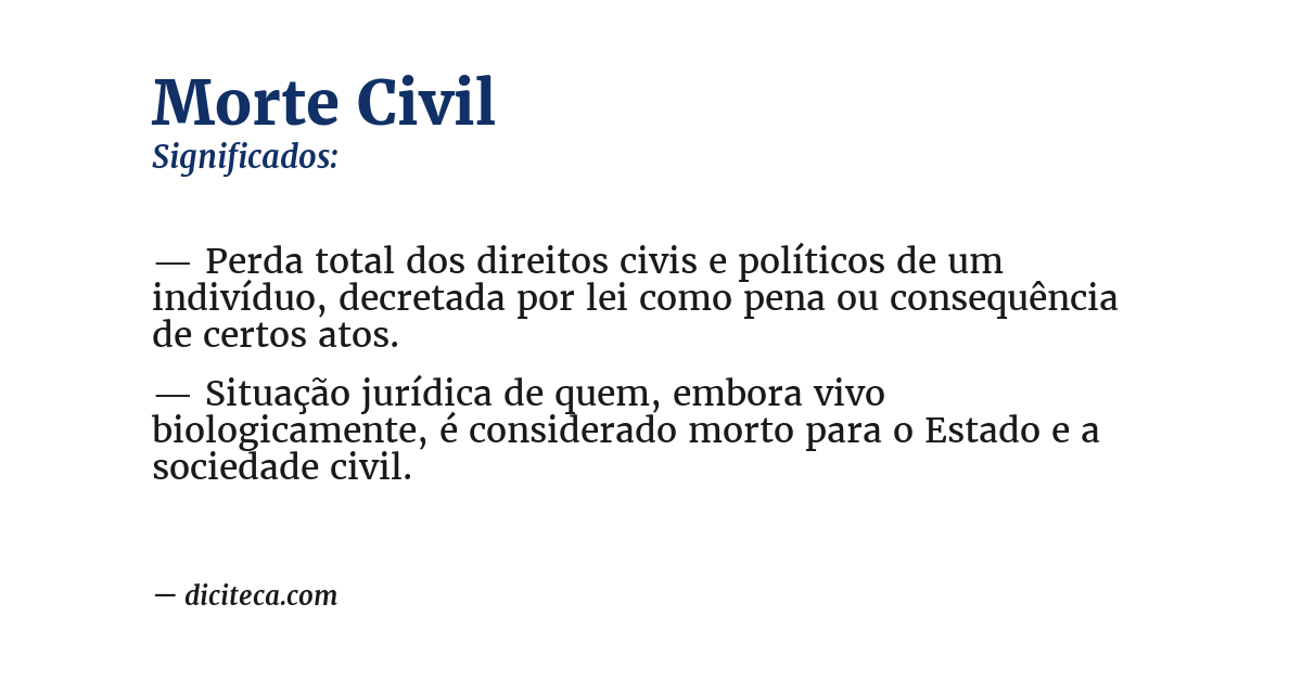 Significado de morte civil