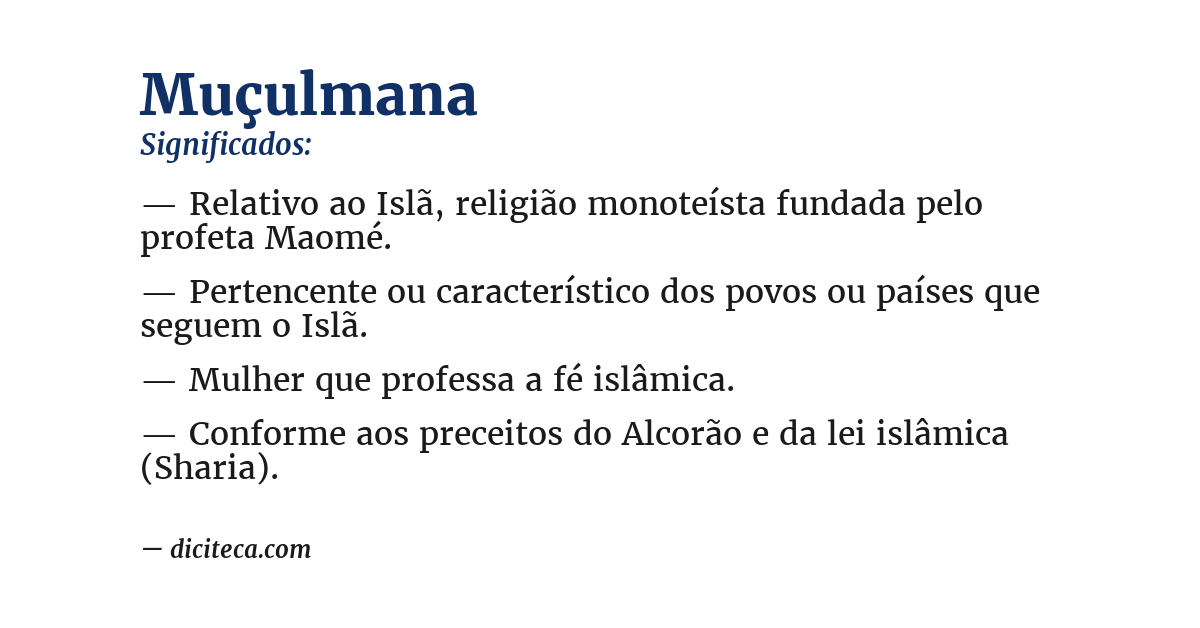 Significado de muçulmana