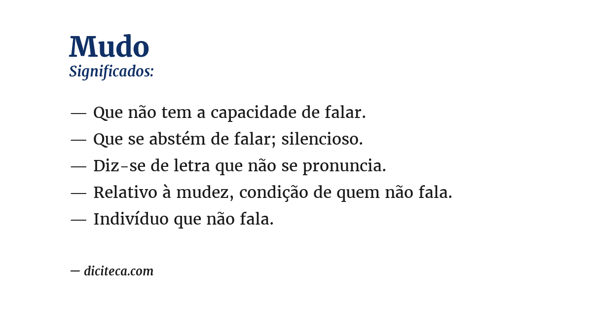 Significado de mudo