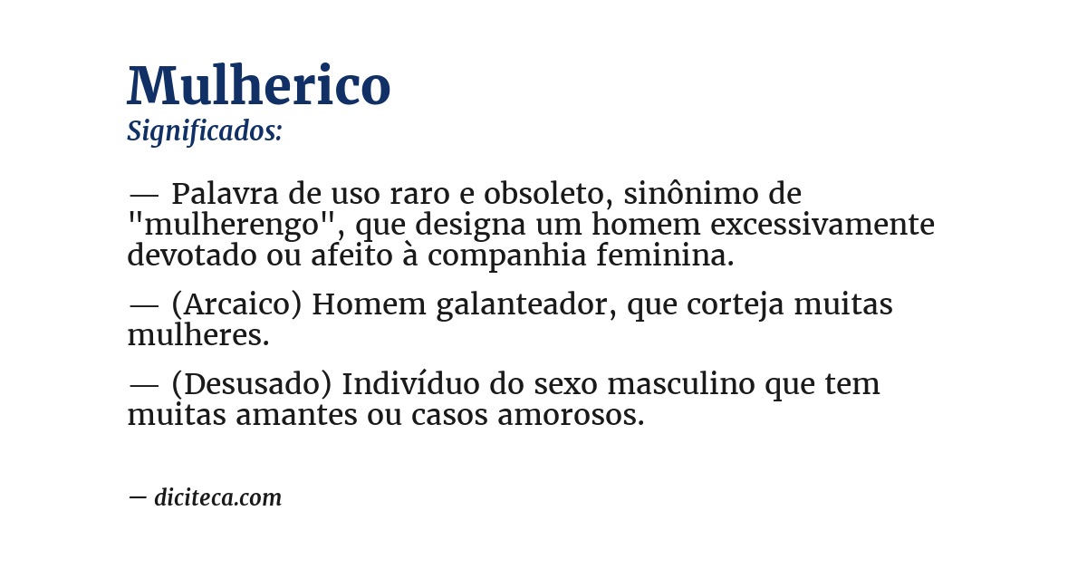 Significado de mulherico