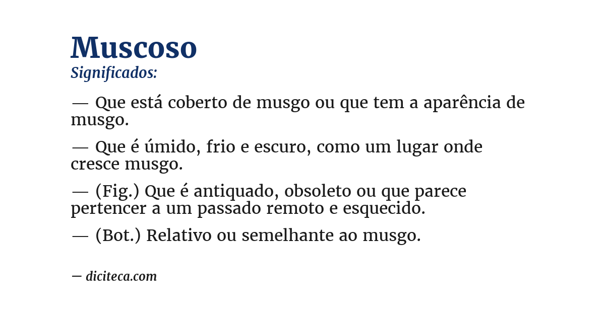 Significado de muscoso