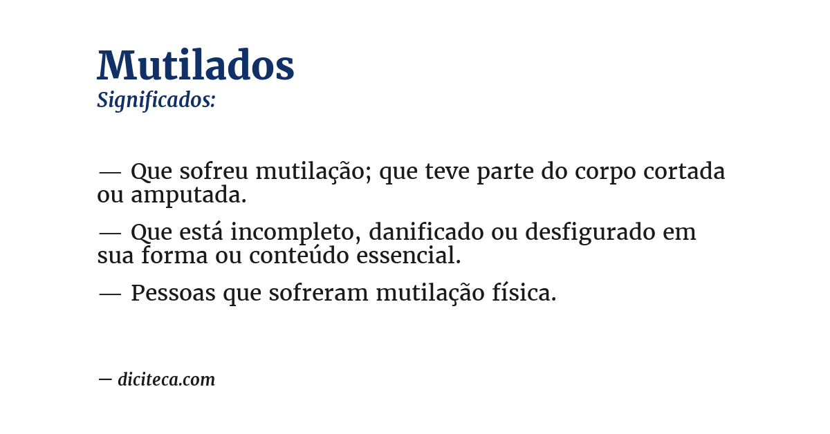 Significado de mutilados