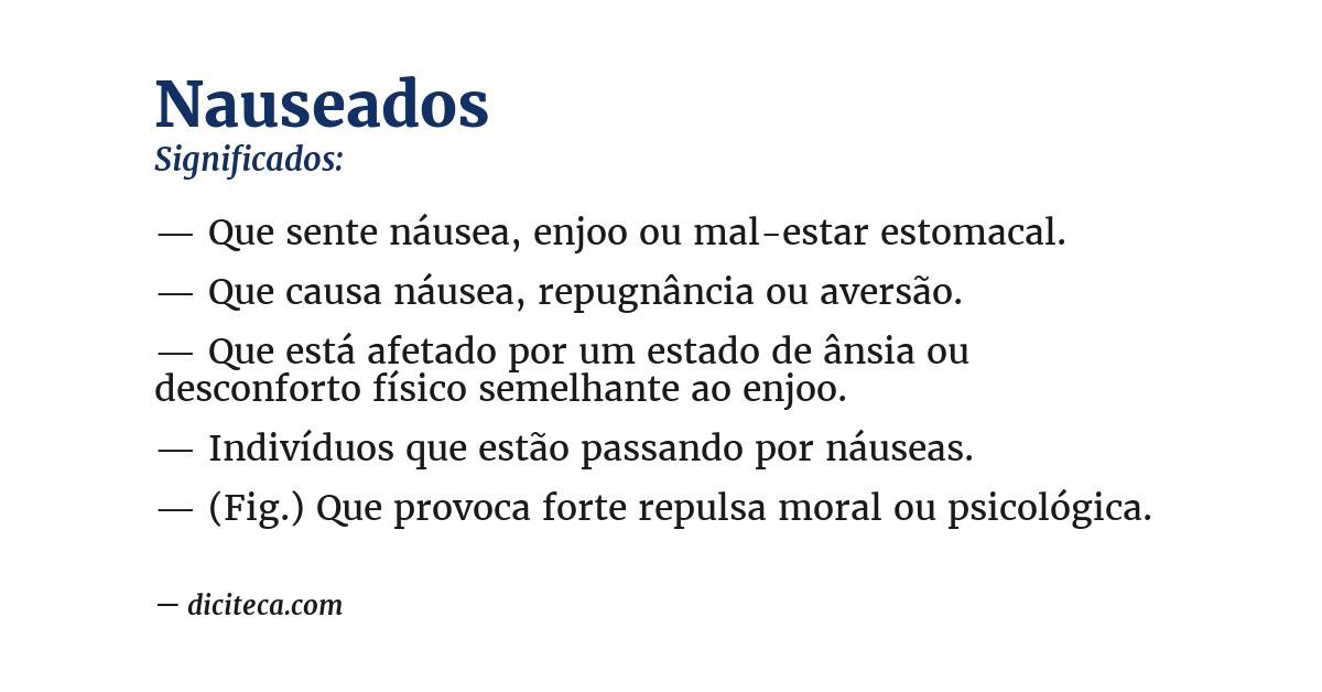 Significado de nauseados
