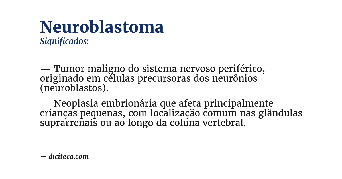 Significado de neuroblastoma