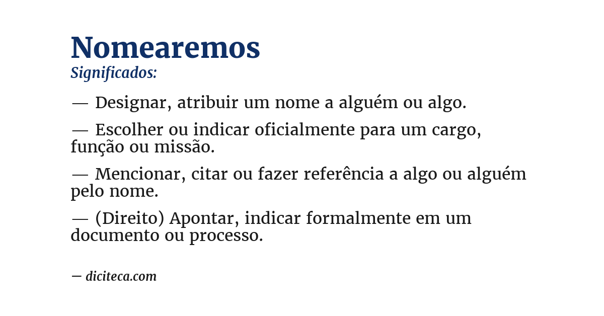 Significado de nomearemos