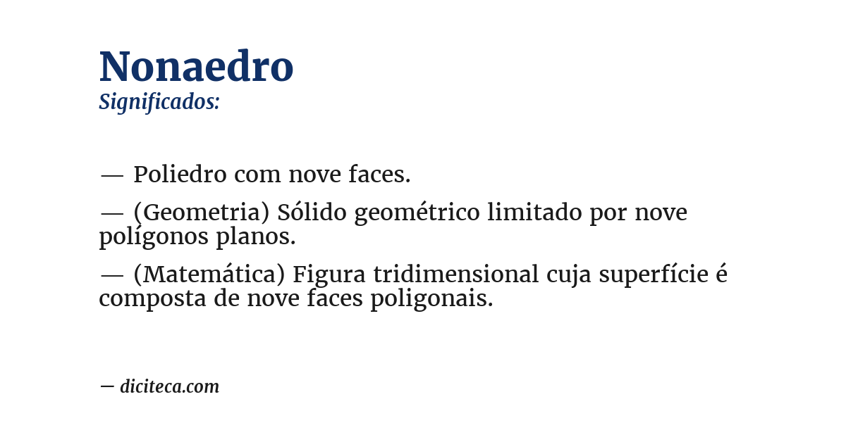 Significado de nonaedro