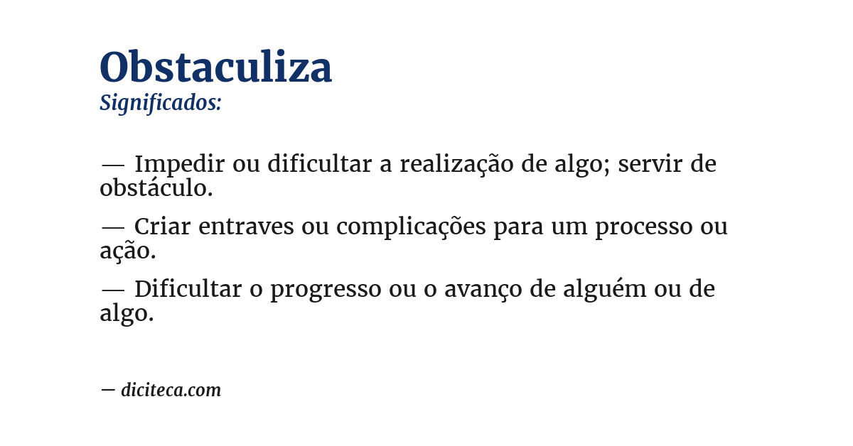 Significado de obstaculiza