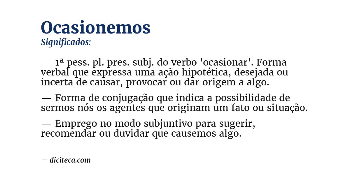 Significado de ocasionemos